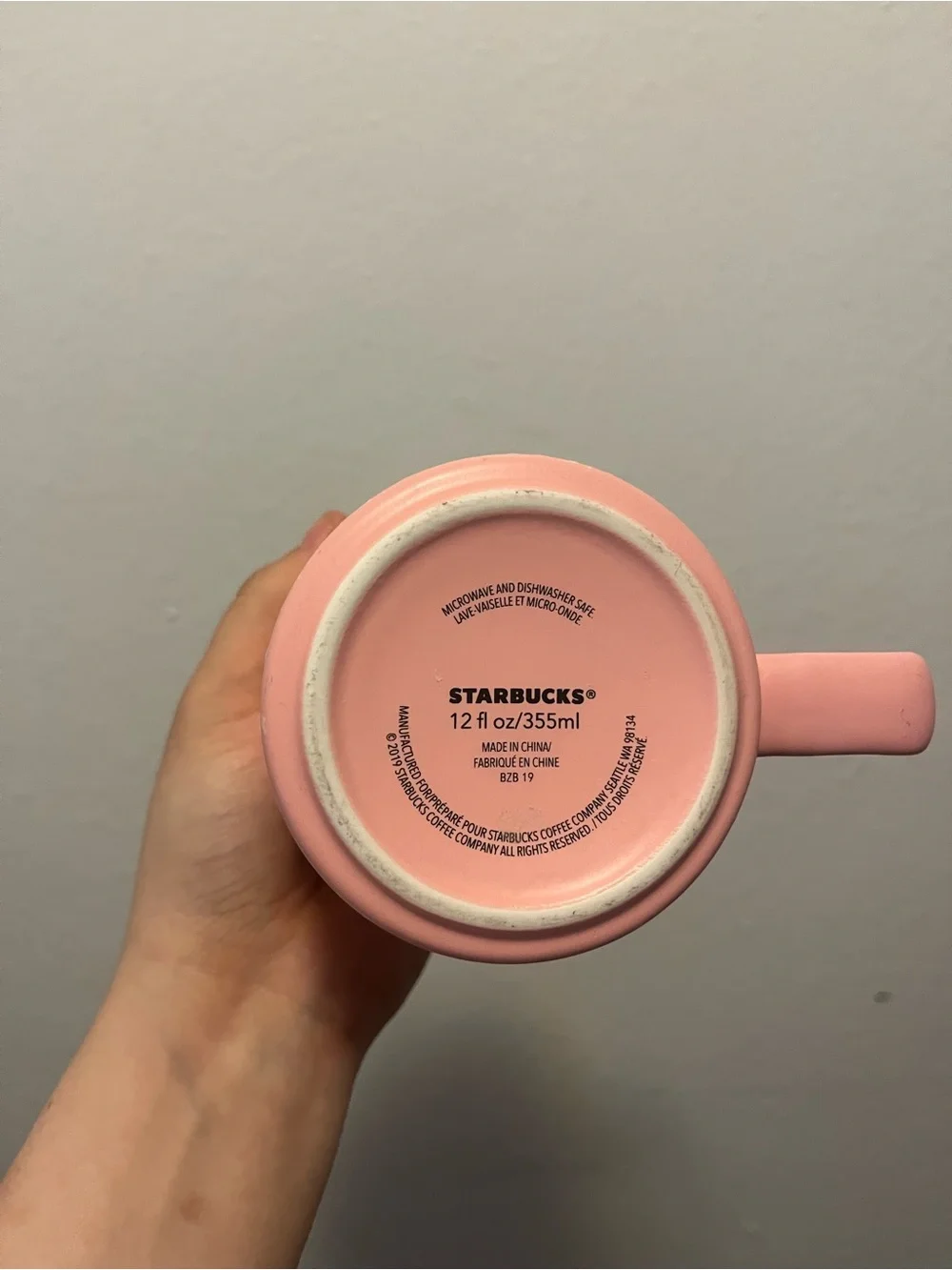 Starbucks 2019 Pink Speckled Ceramic Coffee Mug 12oz Matte